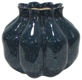 Βάζο Belinda 003-124-106 21x21x19cm Dark Blue Κεραμικό