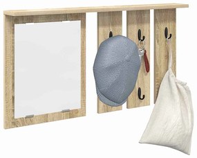 vidaXL Τοίχου Κρεμάστρα με ράφι Επιτοίχιο Sonoma Δρυς 85 x 10 x 45 εκ.