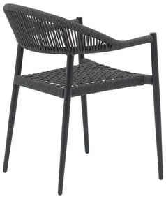 Καρέκλα - Πολυθρόνα Freiburg αλουμίνιο ανθρακί-σχοινί γκρι 57x59x77 εκ.
