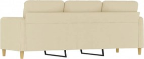 vidaXL Καναπές Τριθέσιος Κρεμ 180 εκ. Υφασμάτινος