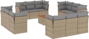 vidaXL Σετ Καναπέ Κήπου 13τεμ Μπεζ Συνθ. Ρατάν με Μαξιλάρια