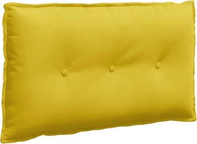 vidaXL Μαξιλάρι Πλάτης Κίτρινο 80 x 50 cm Υφασμάτινο Κορντουρά