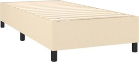 vidaXL Κρεβάτι Boxspring με Στρώμα Κρεμ 90x200 εκ.Υφασμάτινο