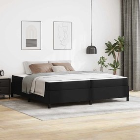 vidaXL Σκελετός κρεβατιού με στρώμα Μαύρο 200 x 200 cm Τεχνητό δέρμα