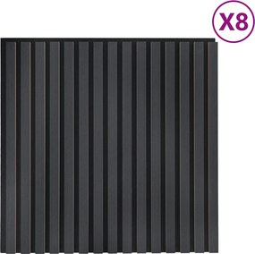 vidaXL Πάνελ τοίχου 8 pcs Ανθρακί 60,5 x 60 εκ.