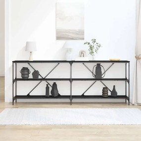vidaXL Τραπέζι κονσόλας με ράφι Μαύρη Οξυά 200 x 30 x 75 εκ.