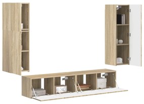 vidaXL Σετ επίπλου τηλεόρασης 4 pcs Δρύς Sonoma Επεξεργασμένο ξύλο