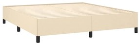vidaXL Κρεβάτι Boxspring με Στρώμα Κρεμ 180x200 εκ. Υφασμάτινο