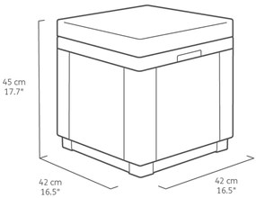 KETER ΣΚΑΜΠΟ ΜΕ ΑΠΟΘΗΚΕΥΤΙΚΟ ΧΩΡΟ CUBE ΧΡΩΜΑ ΓΡΑΦΙΤΗΣ ΜΕ ΜΑΞΙΛΑΡΙ 408951