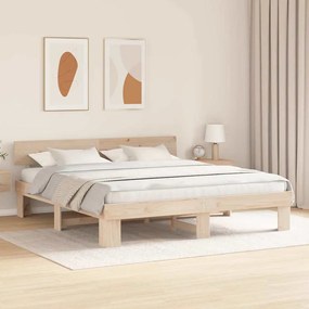 vidaXL Σκελετός Κρεβατιού Καφέ 180 x 200 cm Μασίφ ξύλο πεύκου