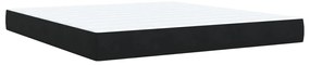 vidaXL Κρεβάτι Boxspring με Στρώμα Μαύρο 180x200 εκ. Βελούδινο