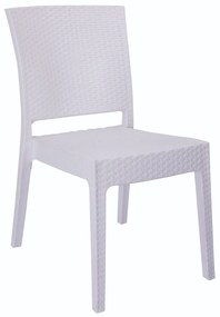 14720004 Καρέκλα Κήπου Λευκό Rattan 47x55x87cm PP, 1 Τεμάχιο
