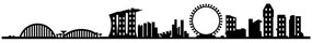 Διακοσμητικό Τοίχου Singapore Skyline 575TNL1111 125x14cm Black Aberto Design Μέταλλο