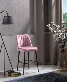 Σκαμπό Μπαρ 2τμχ Λιλά / Μαύρο VENTO 49x45x99