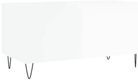 vidaXL Τραπεζάκι Σαλονιού Γυαλ. Λευκό 90x44,5x45 εκ. Επεξεργ. Ξύλο
