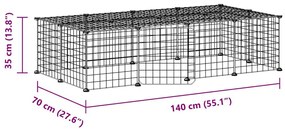 vidaXL Κλουβί Κατοικίδιων με 20 Πάνελ + Πόρτα Μαύρο 35 x 35εκ Ατσάλινο