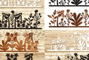Intra απο ξύλο plywood 3mm-4mm πάχος – Πακέτο τέχνης τοίχου Wildflowers Cut Laser Δίασταση  40x30 cm INTRAFABR-89516855