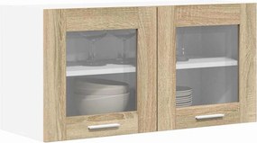 vidaXL Κρεμαστό ντουλάπι Sonoma Δρυς και Λευκό 80 x 31 x 40 cm