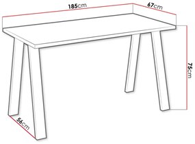 Τραπέζι Tucson 142, Lancelot δρυς, 75x67x185cm, 44 kg, Πλαστικοποιημένη μοριοσανίδα, Μέταλλο | Epipla1.gr