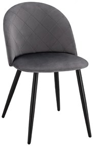 Dining Chair  with metallic legs &amp; Grey velvet