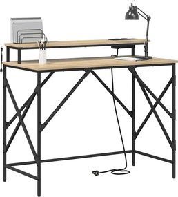 vidaXL Γραφείο Δρύς Sonoma 100 x 50 x 86,5 εκ Επεξεργασμένο ξύλο