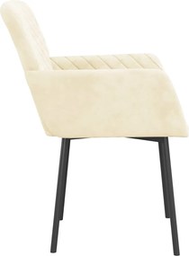 vidaXL Καρέκλες Τραπεζαρίας 2 τεμ. Κρεμ Βελούδινες