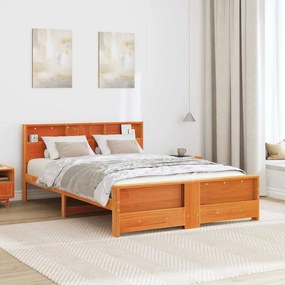 vidaXL Σκελετός Κρεβατιού Καφέ κεριού 150 x 200 cm Μασίφ ξύλο πεύκου