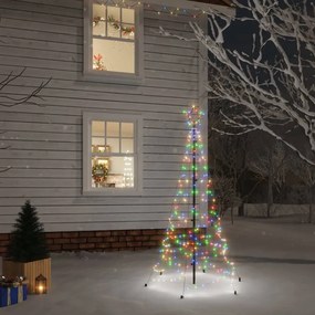 vidaXL Χριστουγεννιάτικο Δέντρο Με Ακίδα 200 LED Πολύχρωμο 180 εκ.