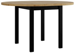 Τραπέζι Victorville 355, Μαύρο, Artisan βελανιδιά, 76cm, 22 kg, Επιμήκυνση, Πλαστικοποιημένη μοριοσανίδα, Ξύλο | Epipla1.gr