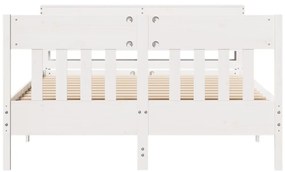 vidaXL Σκελετός Κρεβ. Χωρίς Στρώμα Λευκό 135x190 εκ Μασίφ Πεύκο