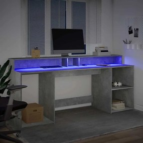 vidaXL Desk Γκρι Σκυροδέματος 200 x 55 x 91 cm Engineered Wood