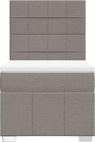 vidaXL Κρεβάτι Boxspring με Στρώμα Taupe 100 x 200 εκ. Υφασμάτινο