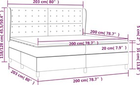 vidaXL Κρεβάτι Boxspring με Στρώμα Κρεμ 200x200 εκ. Υφασμάτινο
