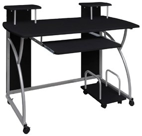 vidaXL Γραφείο Υπολογιστή Μαύρο 110 x 52 x 88,5 εκ. Επεξεργασμένο Ξύλο