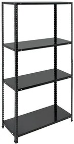 HOME USE μεταλλική ραφιέρα HUH-0200 με 4 ράφια, 75x30x150cm, μαύρη