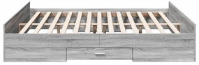 vidaXL Πλαίσιο Κρεβατιού με συρτάρια Γκρι sonoma 180x200εκ. Επεξ. Ξύλο