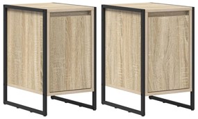 vidaXL Κομοδίνο 2 pcs Σονόμα 39,5 x 30 x 50 εκ Επεξεργασμένο ξύλο