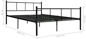 vidaXL Πλαίσιο Κρεβατιού Μαύρο 140 x 200 εκ. Μεταλλικό