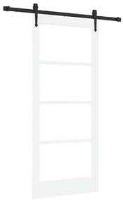 vidaXL Συρόμενη Πόρτα Λευκό 86 x 198.5 cm Ξύλο και μέταλλο