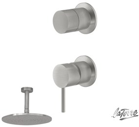La Torre ELLE316 Inox Brushed PVD ΣΕΤ Ανακλινόμενη κεφαλή+μπράτσο οροφής+Μίκτης εντοιχισμού N50025-111 N11000-111 35314-111