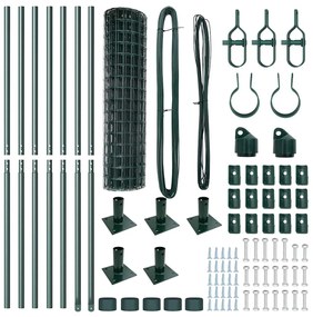 vidaXL Τεντώτο με στήριγμα Πράσινο 0,8 x 10 m Χάλυβας και PVC