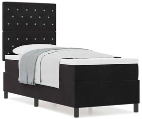 vidaXL Κρεβάτι με ελατήρια με στρώμα Μαύρο 80 x 200 cm Βελούδο