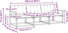 vidaXL Σειρά Καναπέ Εξωτερικού με μαξιλάρι 3 pcs Λευκό και Μπεζ