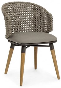 Καρέκλα Ninfa Καφέ-Γκρι 54.5x65x79εκ. - Γκρι