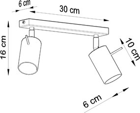 Sollux Φωτιστικό οροφής Ring 2,ατσάλι,2xGU10/40w