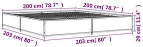 ΠΛΑΙΣΙΟ ΚΡΕΒΑΤΙΟΥ ΓΚΡΙ SONOMA 200X200 ΕΚ. ΕΠΕΞ. ΞΥΛΟ &amp; ΜΕΤΑΛΛΟ 3279825