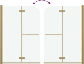 vidaXL Καλυμμα Ντους Διαφανές και Χρυσό 95 x 140 cm