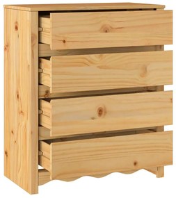 vidaXL Κομοδίνο Drammen Καφέ 76.5 x 40 x 91 εκ Μασίφ ξύλο πεύκου