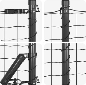 vidaXL Τεντώτο με στήριγμα Γκρι 1 x 10 m Χάλυβας και PVC