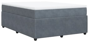 ΚΡΕΒΑΤΙ BOXSPRING ΜΕ ΣΤΡΩΜΑ ΣΚΟΥΡΟ ΓΚΡΙ 140X190 ΕΚ. ΒΕΛΟΥΔΙΝΟ 3285639